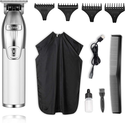 Kemei Original professional 0mm baldheaded hair clipper front view showing metallic outliner body design.