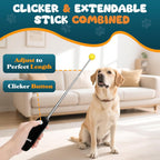Ergonomic black handle grip on handheld pet clicker device.