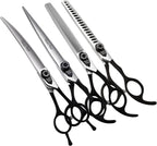 7.0'' Professional Dog Grooming Scissors Set with Black Non-Slip Handle 440C Stainless Steel Straight Thinning Curved Chunker Shears 4pcs Set for Pet Grooming Services - Image 10