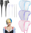Jjunw 3 Pcs Hair Highlighting Caps kit with hooks and brushes front view