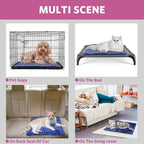 Exploded view graphic highlighting the internal heat reflective thermal layer of the pet mat.