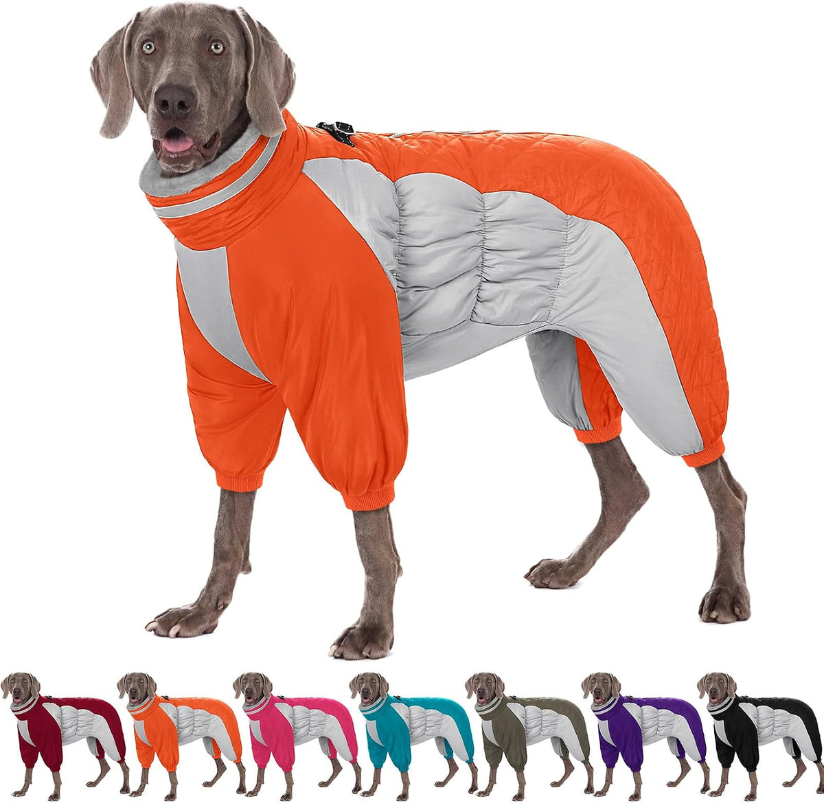 AOFITEE Fullbody Dog Coat Warm Fleece Dog Jacket, Windproof Dogs Winter Coat with Harness Built in, Reflective Turtleneck Dogs Snowsuit Puffer Jacket, Four Legged Snow Suit for Small Medium Large Pet - Image 8