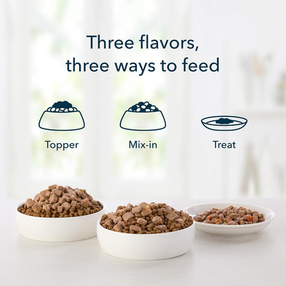 Grouped Wag USA imported dog food pouches in packaging