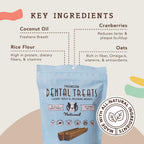 Natural dog breath freshener chews with mint oil and parsley ingredients