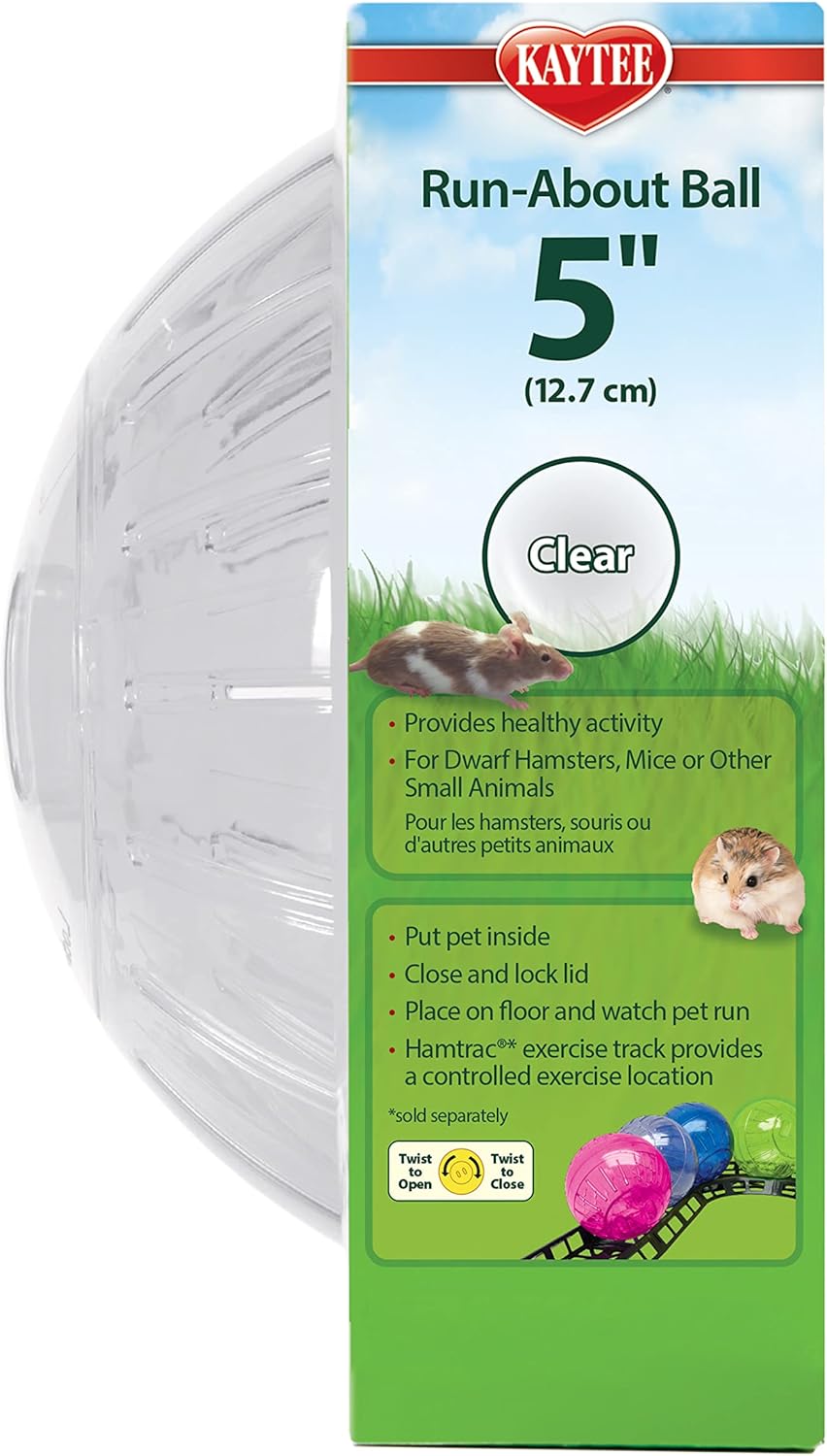 Kaytee mini small animal exercise ball secure locking lid detail