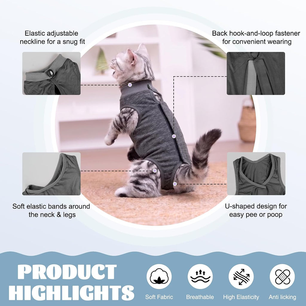 DoggieKit kitten anti licking onesie side profile