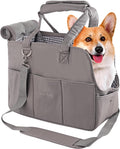 Maxetodo stylish dog purse carrier front view in dark gray