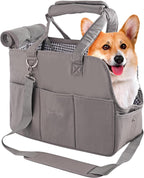 Maxetodo stylish dog purse carrier front view in dark gray