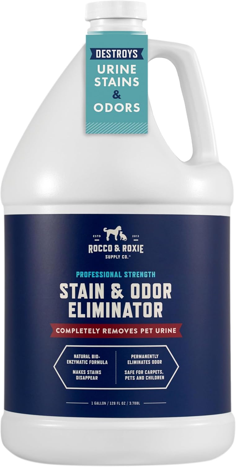 Rocco & Roxie Supply Co. Stain & Strong Odor Eliminator, Enzyme Cleaner, Pet Odor Eliminator for Home - Carpet Stain Remover for Cats & Dog Pee - Urine Destroyer - Carpet Cleaner Spray Clear, 32 Fl Oz - Image 11