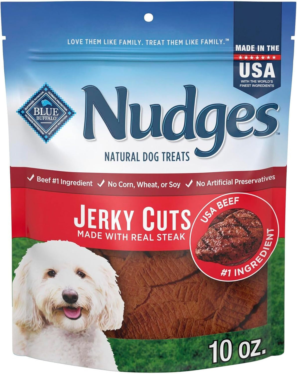 Blue Buffalo Nudges Chicken Jerky Cuts Natural Dog Treats, Tender & Meaty Dog Snacks, Healthy Reward or Training Treat, Made in the USA with Real Chicken, No Artificial Preservatives, 36 oz. - Image 11
