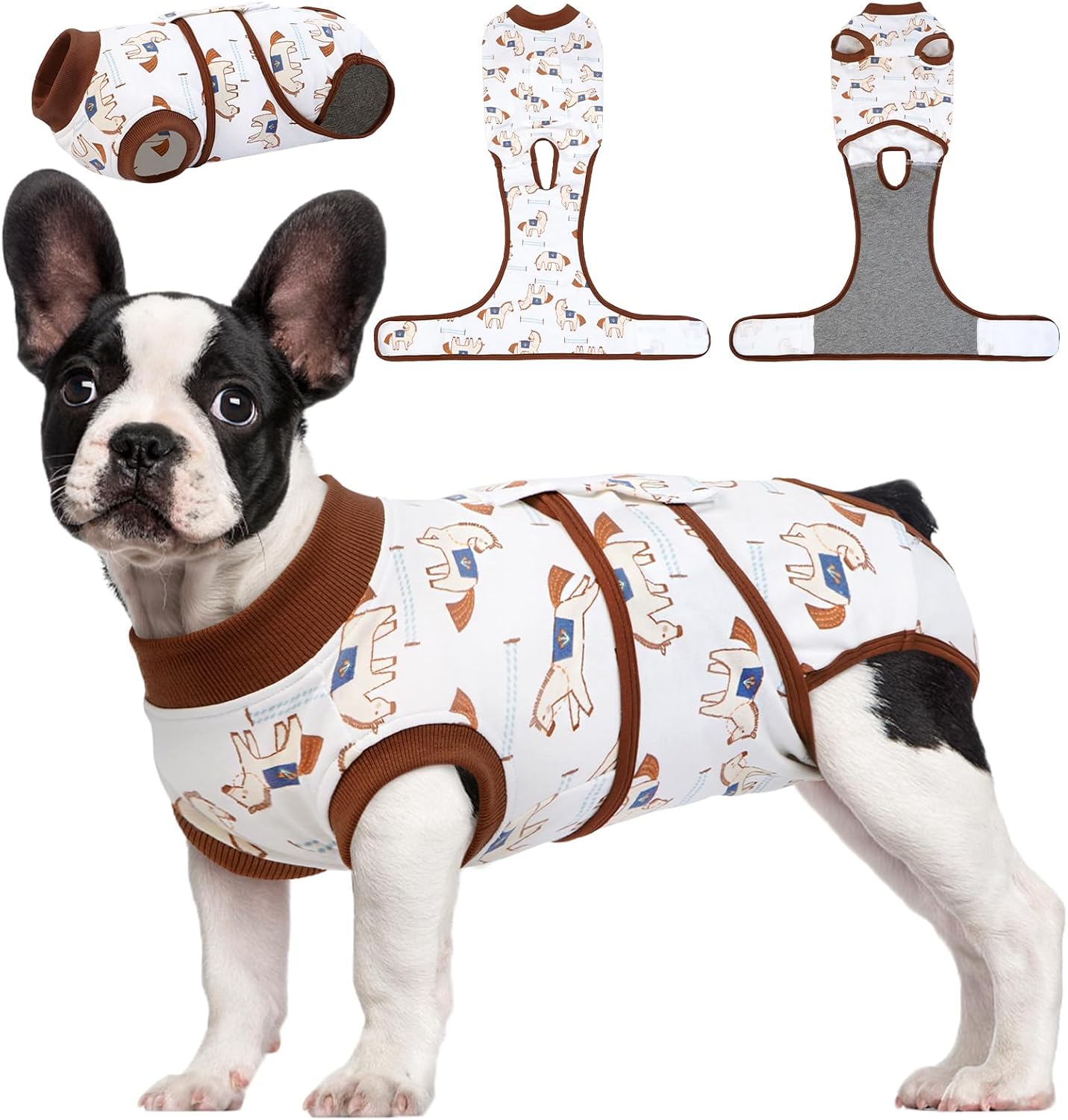 Kuoser Dog Recovery Suit Female, Soft Puppy Surgery Suit, Dog Recovery Suit After Surgery, Post-Op Onesie for Female & Male Dogs, Soft Protective Wear, PinkRibbon S - Image 9