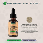 Alcohol free pet supplement bottle highlighting the two fluid ounce volume.