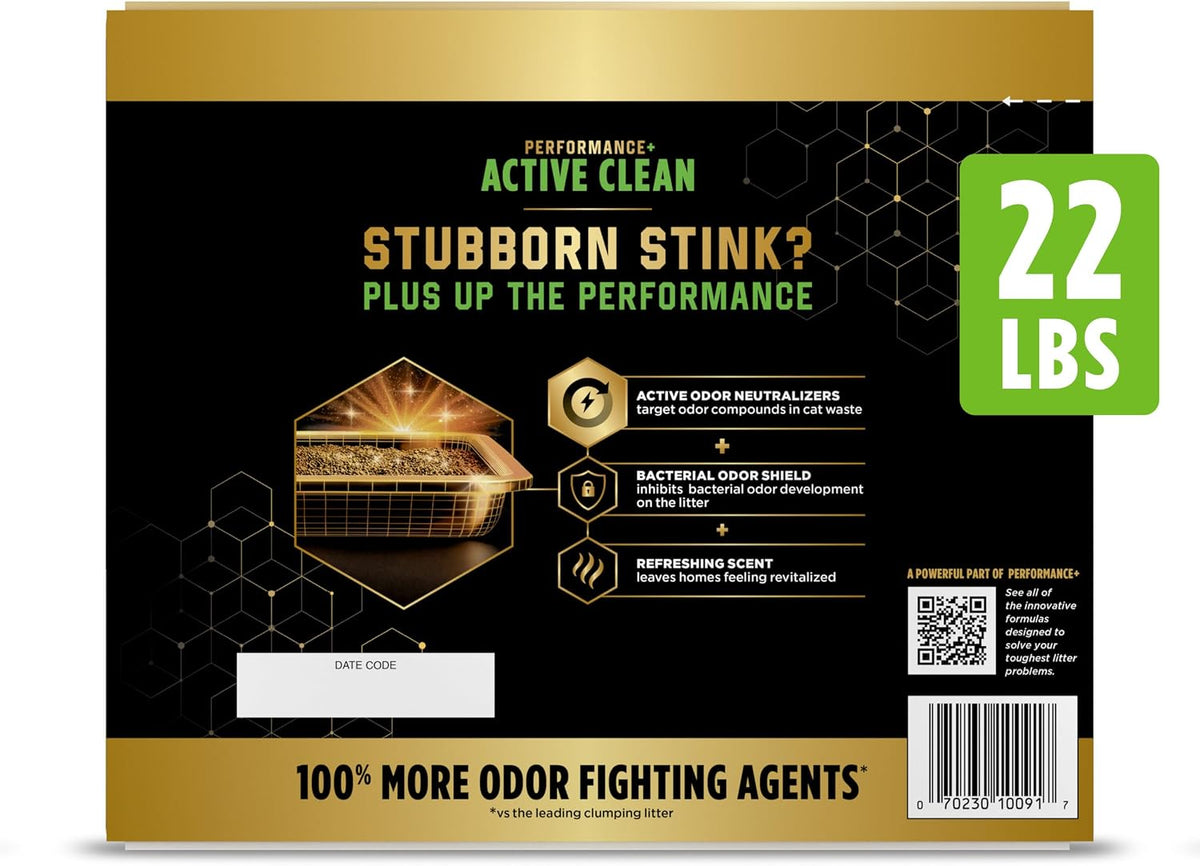 Back of Tidy Cats Performance Plus packaging with usage instructions