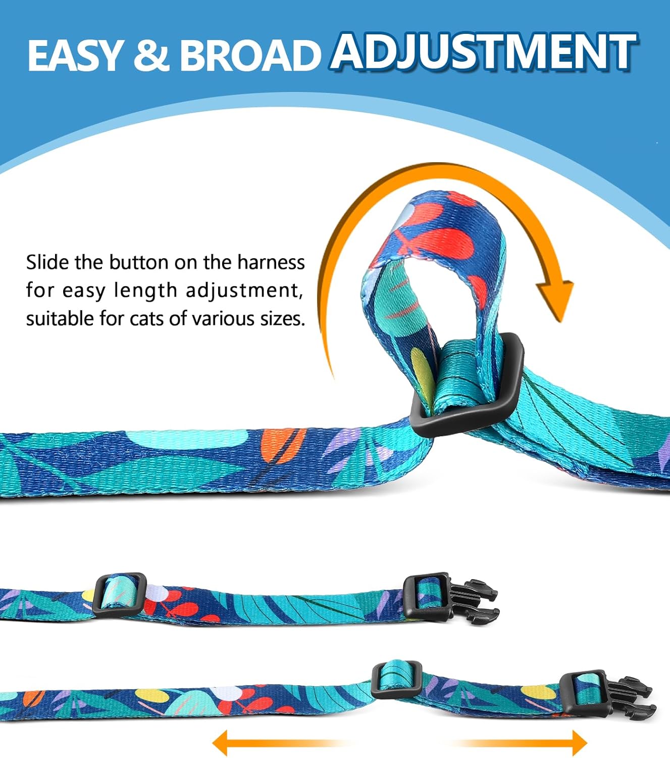 Halypet authentic imported USA cat harness showing quick release buckle