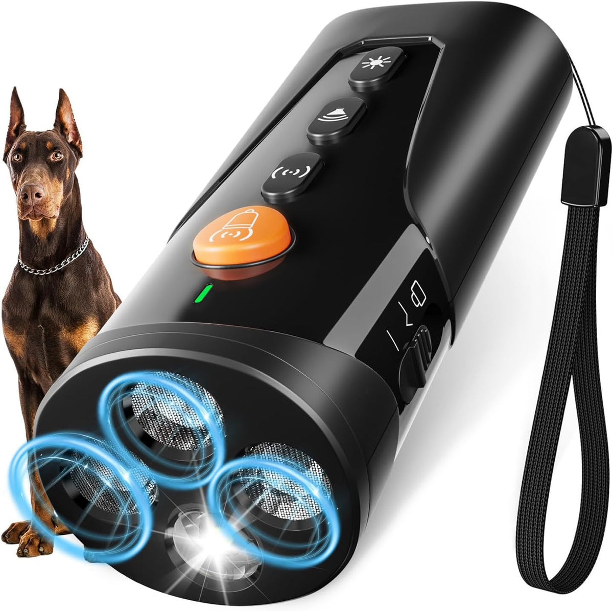 Accio dog bark deterrent device front view black