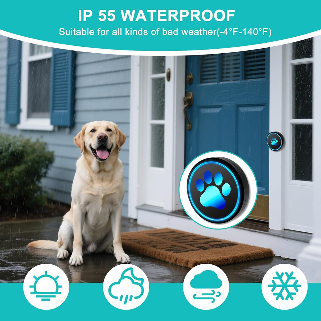 Smart wireless dog doorbell internal components and hardware durability details