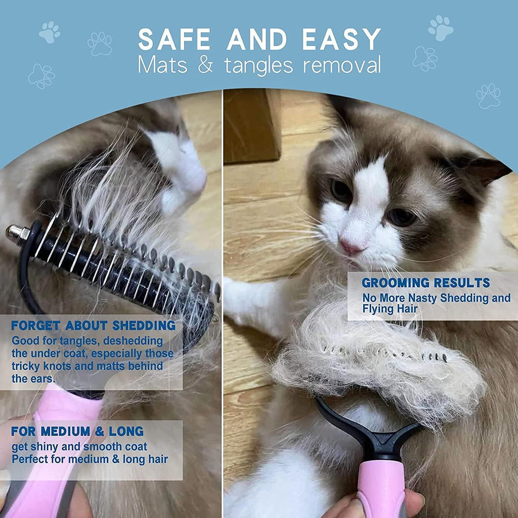 Professional deshedding rake undercoat brush for cats and dogs