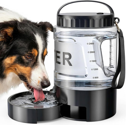 77oz Portable Dog Water Bottle, Camping Essentials, Large Travel Bottle with Pull-Out Drinking Bowl, Portable Beach Accessories, Car Water Container for Dogs, BPA Free - Black - Image 10