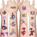 Xyll Spiderman temporary tattoos 10 sheets set front view