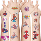 Xyll Spiderman temporary tattoos 10 sheets set front view
