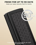 High efficiency pet litter box deodorizer air purification accessory displayed from an angled side perspective.