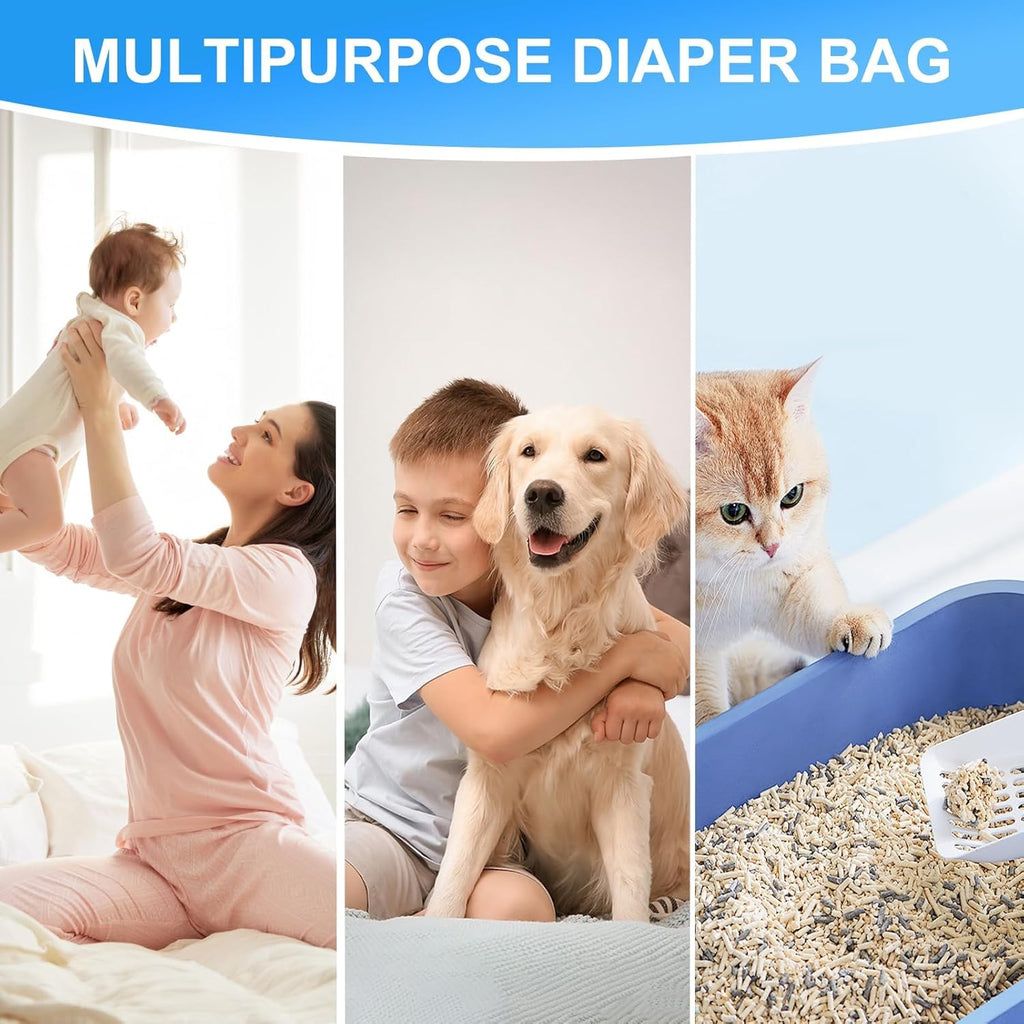Twelve pack premium leakproof cat waste disposal bags