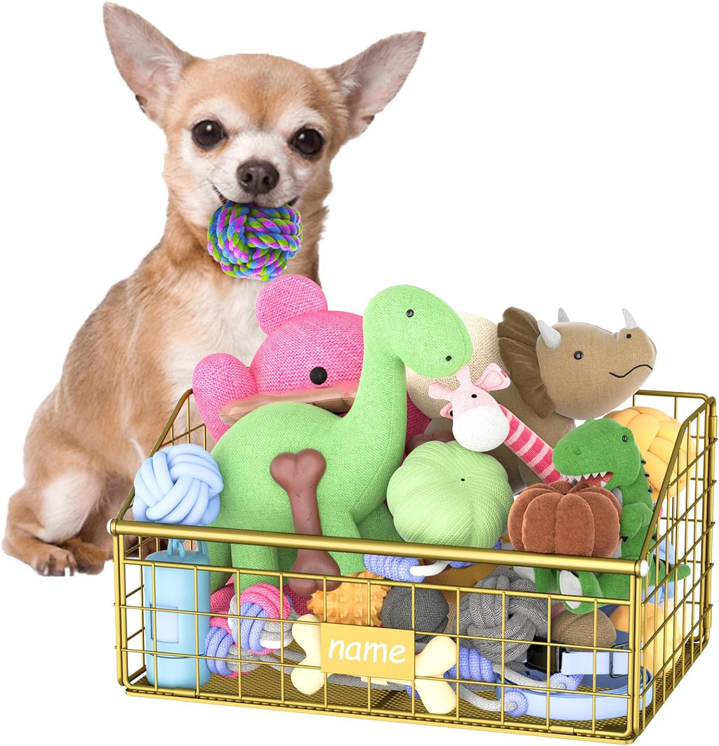 Kaiferty Indestructible Dog Toy basket, Medium Toy Box for Dogs,Pet Toy Bin Dog Metal Basket for Toys, Toy Storage Organizer, Toy Box for Living Room Area (Black) - Image 11