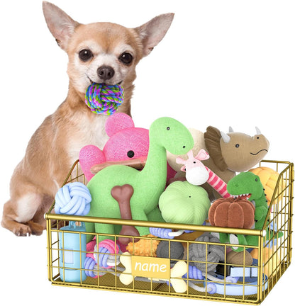 Kaiferty Indestructible Dog Toy basket, Medium Toy Box for Dogs,Pet Toy Bin Dog Metal Basket for Toys, Toy Storage Organizer, Toy Box for Living Room Area (Black) - Image 11