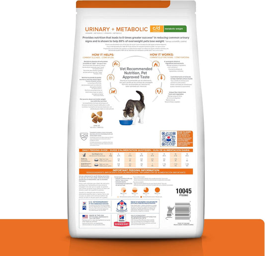 Hill's metabolic and urinary care chicken flavor formula bag for adult cats