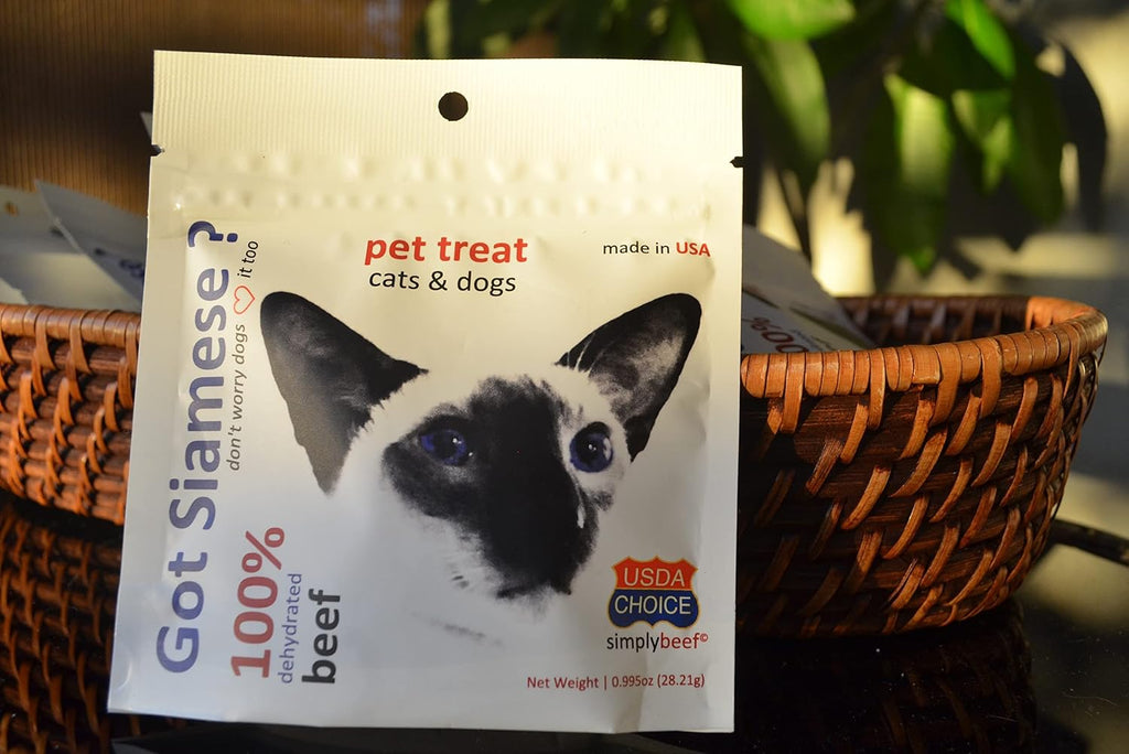 Authentic USA imported Got Siamese? beef treat product label