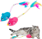 Catify by Best Pet Supplies Interactive Cat Toys - Plush, Motion-Activated & Squeaking Toys with Premium North American Catnip for Indoor Cats & Kittens - Squeaking Mice Set, Beige & Gray - Image 15