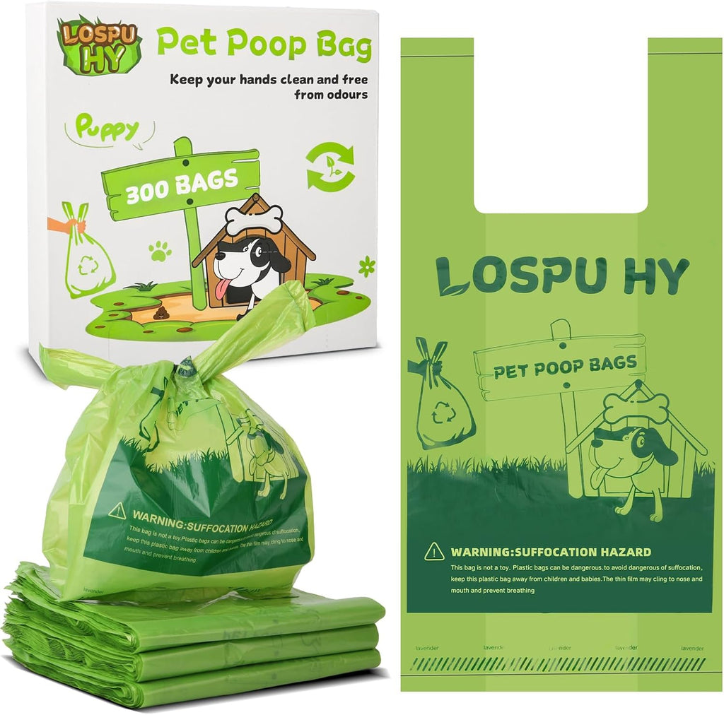 Premium imported green pet waste bags for hygienic disposal