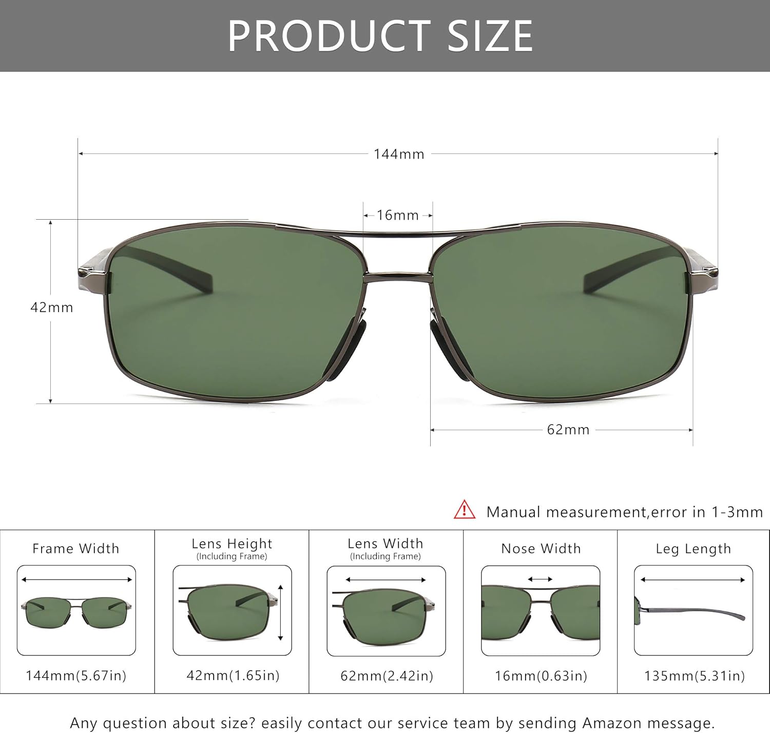 SUNGAIT aviation grade alloy frame sunglasses displayed with included microfiber cloth and pouch