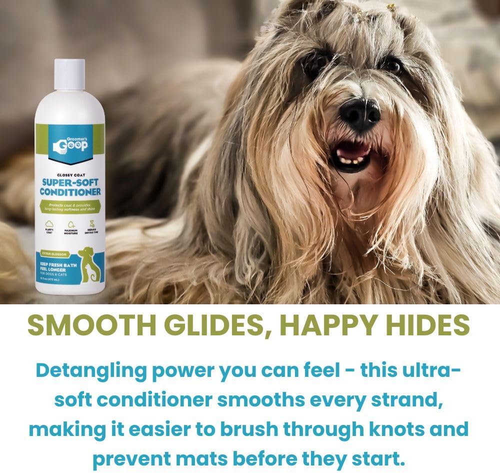 USA imported Groomers Goop professional dog and cat conditioner back panel instructions