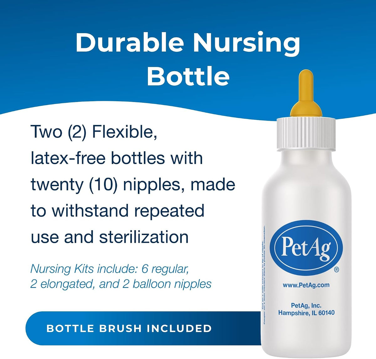 PetAg Nursing Kit close-up of varied silicone replacement nipples