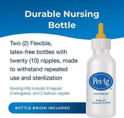 Two 2 ounce Petag nursing bottles with caps