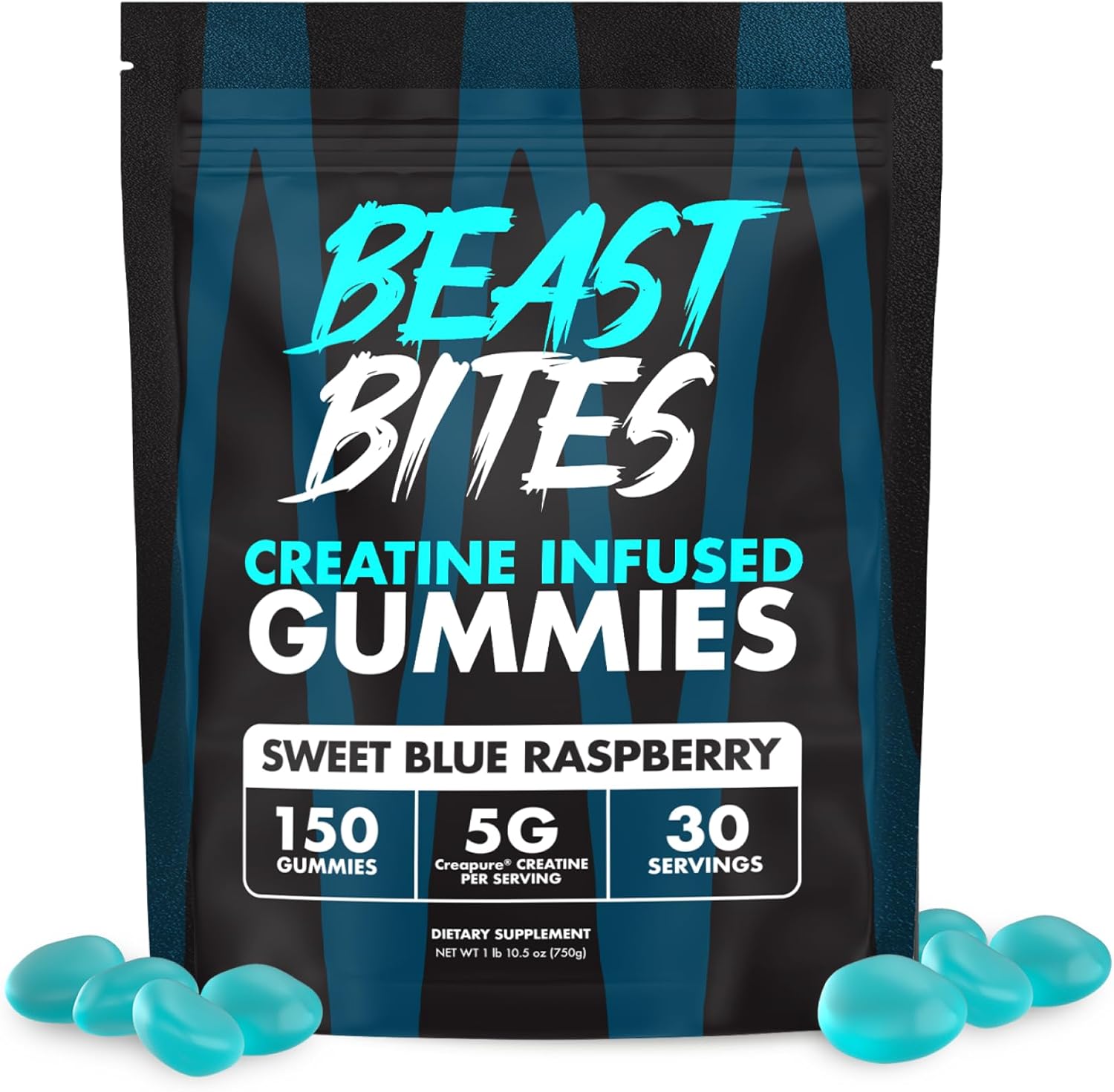 Beast Bites Creatine Monohydrate Gummies front view packaging