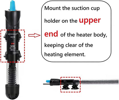 Close up of Aquaneat aquarium heater temperature adjustment dial