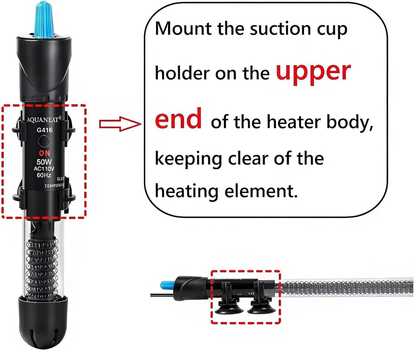 Aquaneat aquarium heater with included digital thermometer