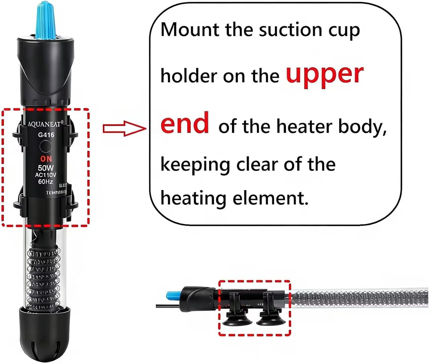 Aquaneat aquarium heater with included digital thermometer