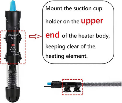 Aquaneat aquarium heater with included digital thermometer