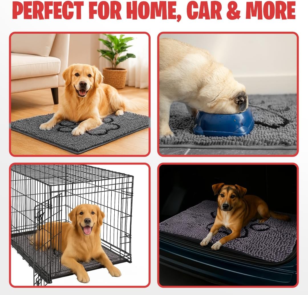 MudGuard Mat washable dog rug being prepared for the laundry machine