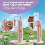 Guinea Pig Water Bottle No Drip - 4 oz Hamster Water Bottle for Glass Tank with Adjustable Stand, Leak Proof Small Animal Water Dispenser for Cage - Image 7