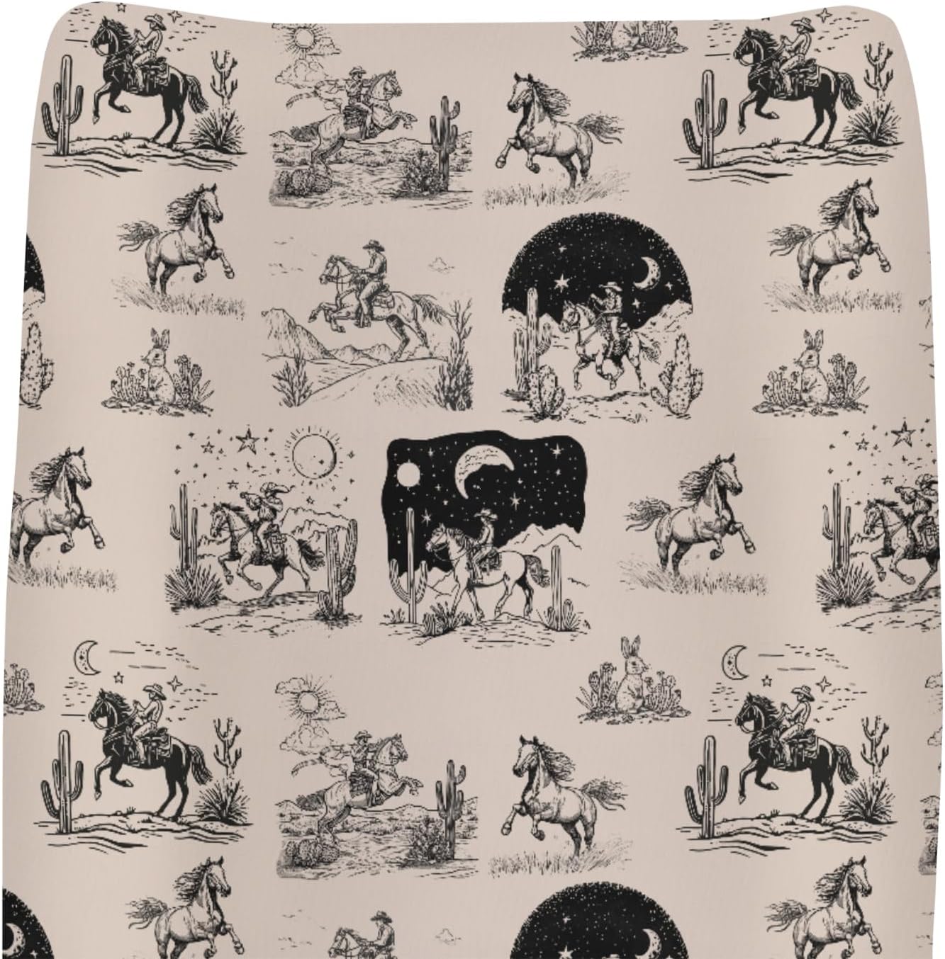 ZoUbqchY vintage western cowboy baby changing pad cover front view