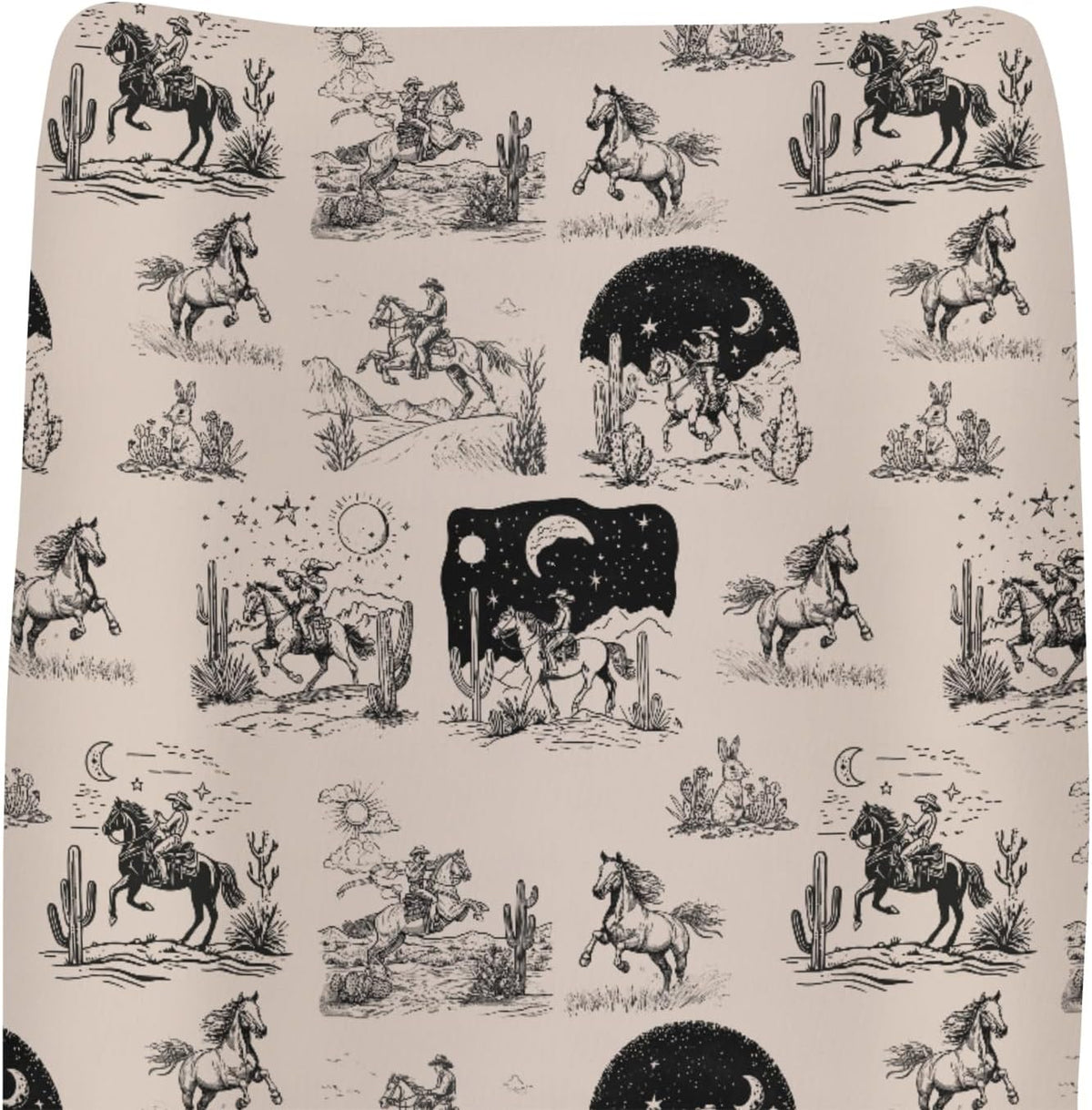Kastlee vintage western cowboy baby changing pad cover front view