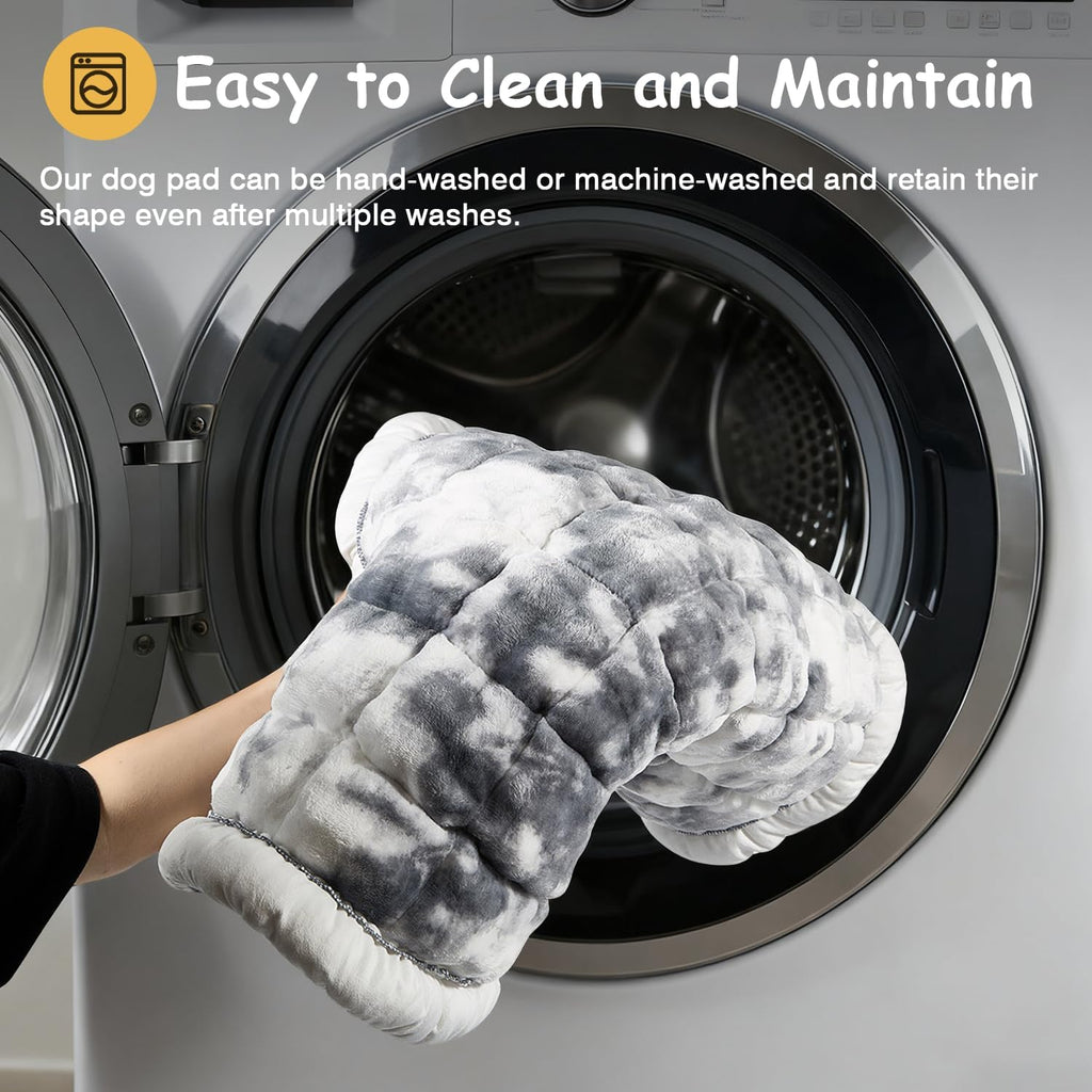 Machine washable dog bed mat showing the upgraded anti slip bottom