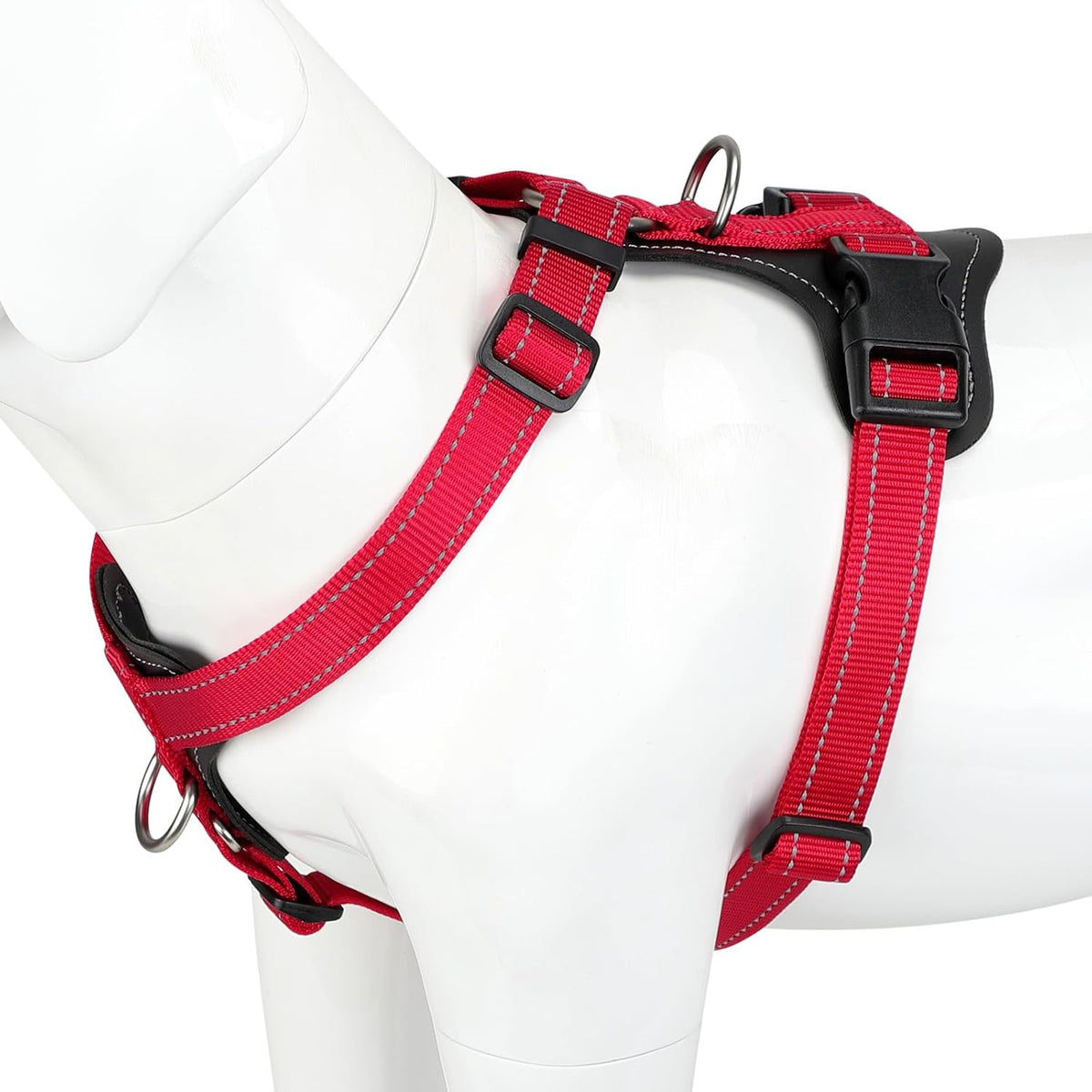 Plutus Pet Adjustable No Pull Dog Harness with Leather Accents, Heavy Duty Reflective Nylon Vest for Training, Hiking, Easy Walk Harness for Small, Medium, Large Dogs (Purple, L) - Image 11