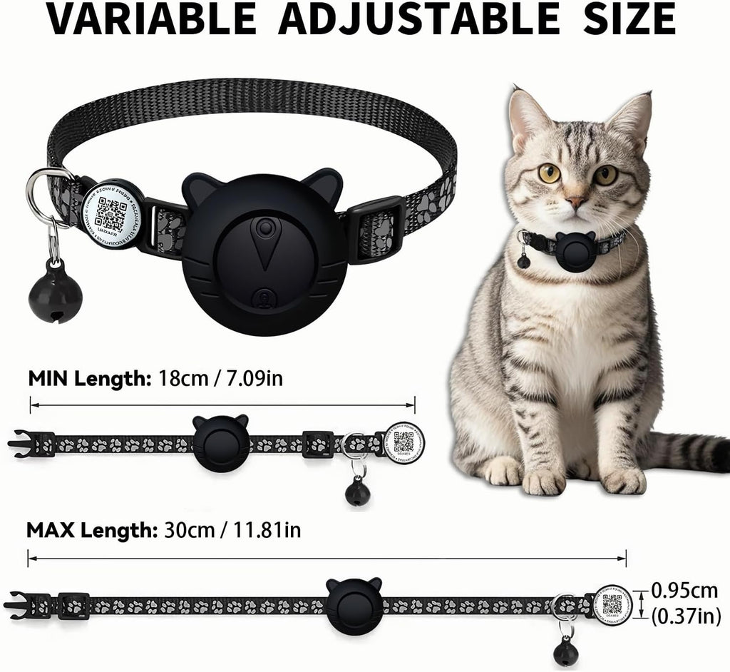 Packaging and components of the subscription free cat tracking collar system.