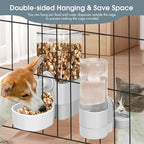 Kennel feeding station 1.2 Liter food hopper and 0.52 Liter waterer