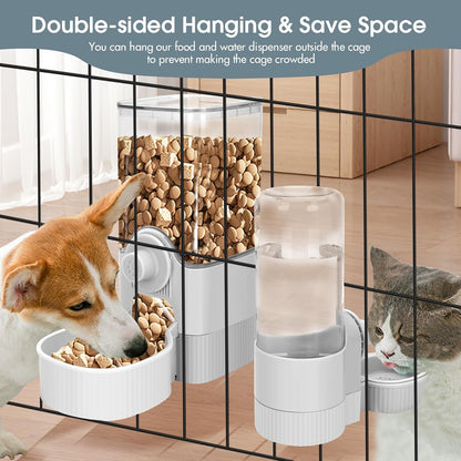 Kennel feeding station 1.2 Liter food hopper and 0.52 Liter waterer